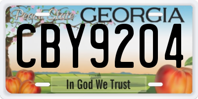 GA license plate CBY9204