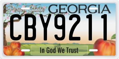 GA license plate CBY9211