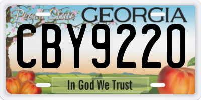 GA license plate CBY9220
