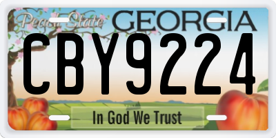 GA license plate CBY9224