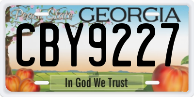 GA license plate CBY9227