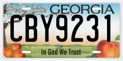 GA license plate CBY9231