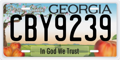 GA license plate CBY9239