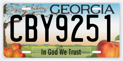 GA license plate CBY9251