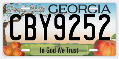 GA license plate CBY9252