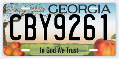 GA license plate CBY9261