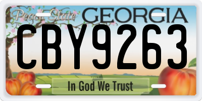 GA license plate CBY9263