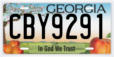 GA license plate CBY9291