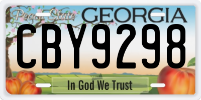 GA license plate CBY9298