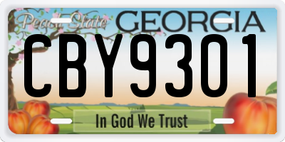 GA license plate CBY9301