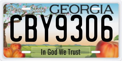 GA license plate CBY9306