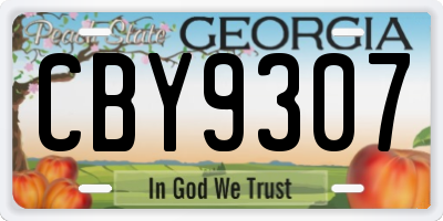 GA license plate CBY9307