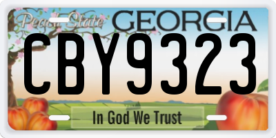 GA license plate CBY9323