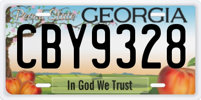 GA license plate CBY9328