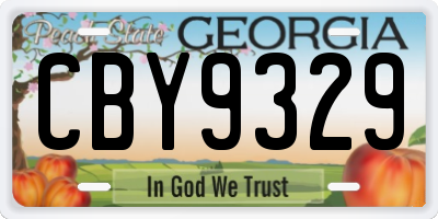 GA license plate CBY9329