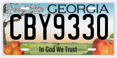 GA license plate CBY9330