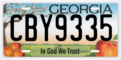 GA license plate CBY9335