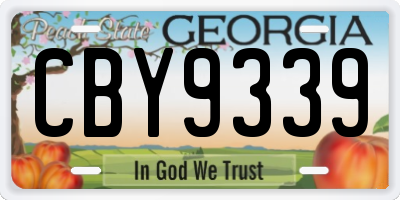 GA license plate CBY9339