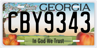 GA license plate CBY9343