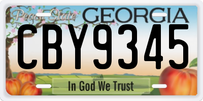 GA license plate CBY9345