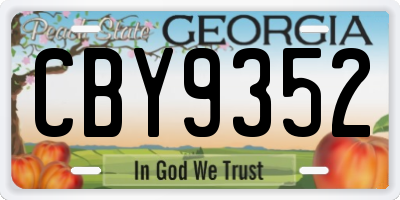 GA license plate CBY9352