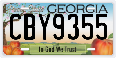 GA license plate CBY9355