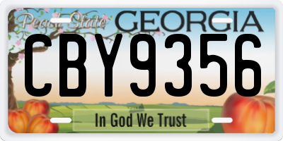 GA license plate CBY9356
