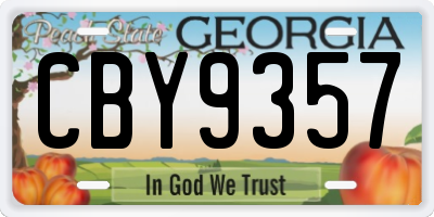GA license plate CBY9357