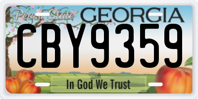GA license plate CBY9359