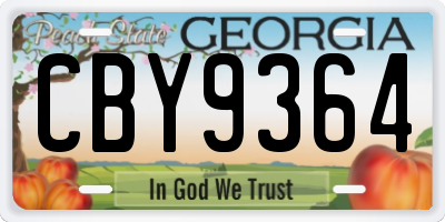 GA license plate CBY9364