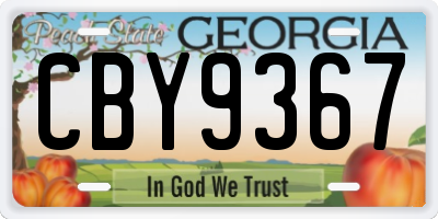 GA license plate CBY9367