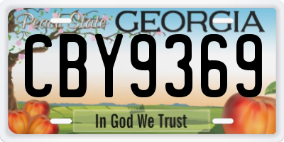 GA license plate CBY9369