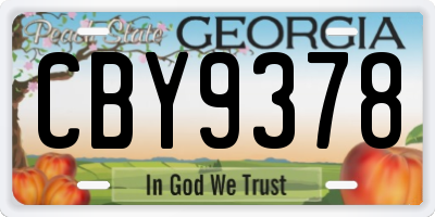 GA license plate CBY9378