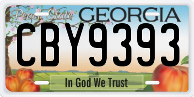 GA license plate CBY9393