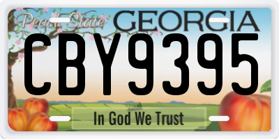 GA license plate CBY9395