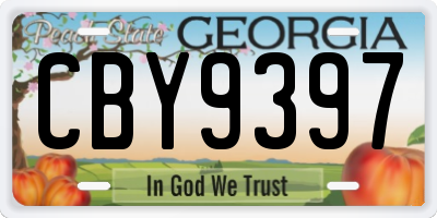 GA license plate CBY9397