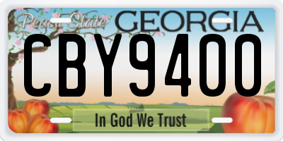 GA license plate CBY9400
