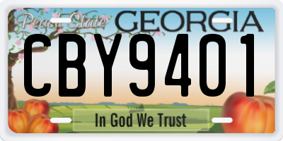 GA license plate CBY9401