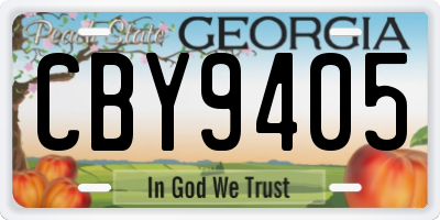 GA license plate CBY9405
