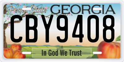 GA license plate CBY9408