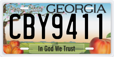 GA license plate CBY9411