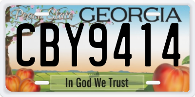 GA license plate CBY9414