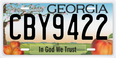 GA license plate CBY9422