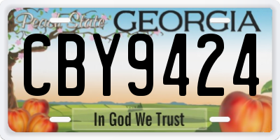 GA license plate CBY9424