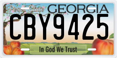 GA license plate CBY9425