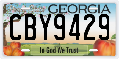 GA license plate CBY9429