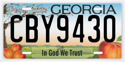 GA license plate CBY9430