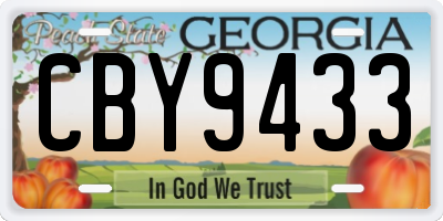 GA license plate CBY9433