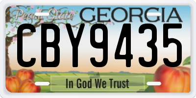 GA license plate CBY9435