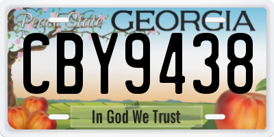 GA license plate CBY9438